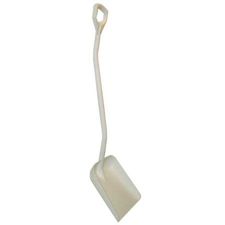 Remco Ergonomic Square Point Shovel, Polypropylene Blade, 51.2 in L, White 56015