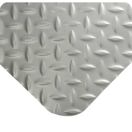 Wearwell Antifatigue Mat, 5 ft. L x 3 ft. W, 15/16" Thickness, Diamond Plate, Gray 414
