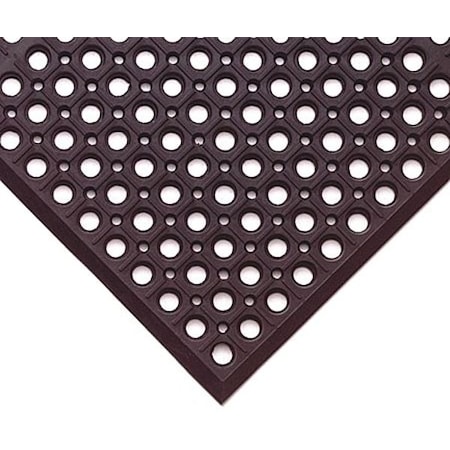 Wearwell Drainage Mat, Rubber, Drainage Holes, 3 ft. W x 5 ft. L, Black 474