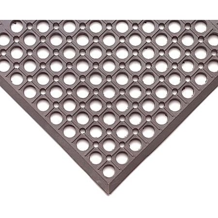 Wearwell Drainage Mat, Rubber, Drainage Holes, 3 ft W x 5 ft L, Gray 478