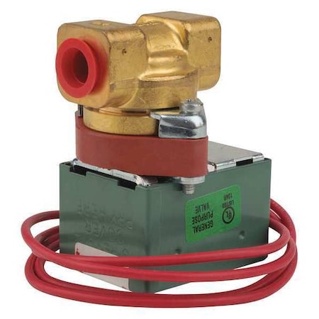 Asco Solenoid Valve, 2-Way, 2-Position, Normally Closed, 1/4 in Pipe Size, 120V AC, High Flow, Brass 8210B020