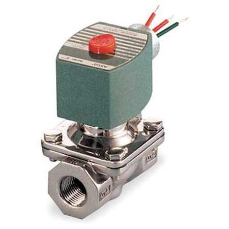 Asco Solenoid Valve, 2-Way, 2-Position, Normally Open, 3/4 in Pipe Size, 120V AC, High Flow, NBR 8210G038