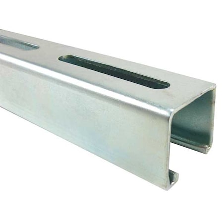 Superstrut Single Channel Strut, Slotted, 304 Stainless Steel, Polished, 7/16 in x 3 in Hole Size, Silver A1200S 10SS
