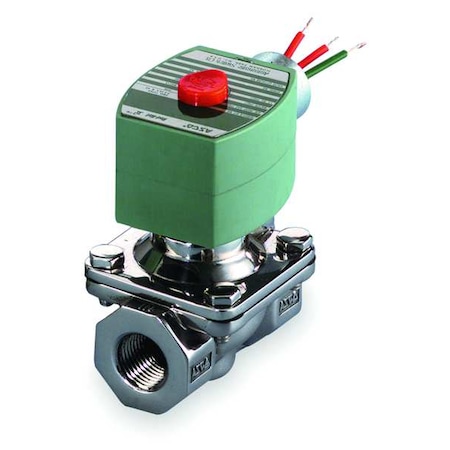 Asco Solenoid Valve, 2-Way, 2-Position, Normally Closed, 1/2 in Pipe Size, 120V AC, High Flow, NBR 8210G087