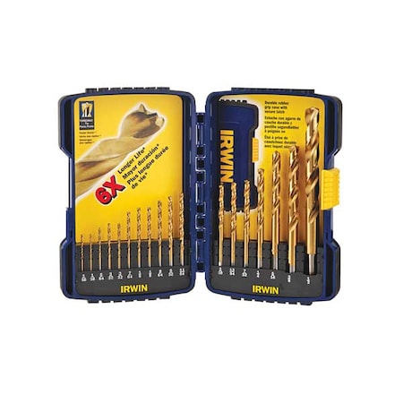 Irwin 18-pc. Jobber Length Drill Set, Titanium Nitride Coating 3018010