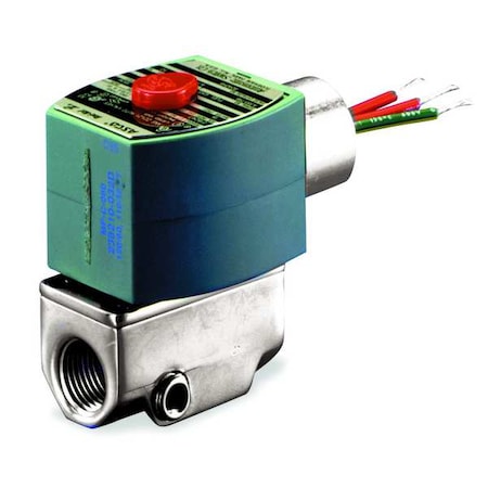Asco Solenoid Valve, 2-Way, 2-Position, Normally Closed, 3/8 in Pipe Size, 120V AC, Spool, Test Port 8040H008