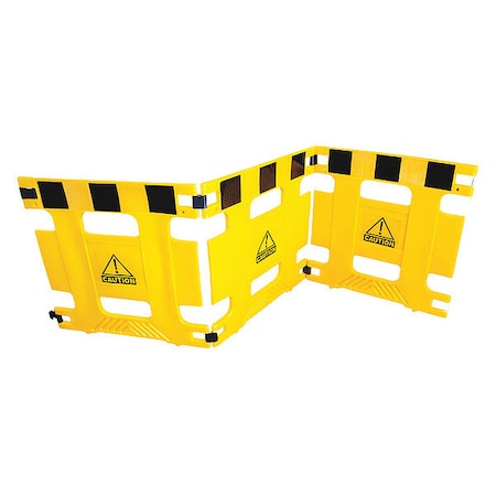 Zoro Select Barricade, Polyethylene, 20 lb, Black/Yellow 3UTN9