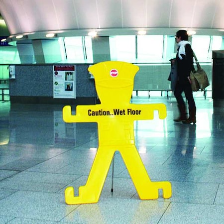Zoro Select Traffic Barriers, Yellow, Caution Wet Floor, Polyethylene 3UTR4