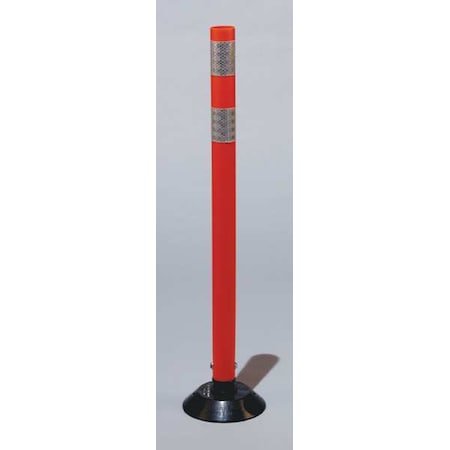 Zoro Select Delineator Post, Polyurethane, High-Intensity Prismatic, 28" Height, 3.5 lb, Orange 04-728