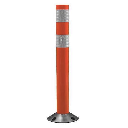 Zoro Select Delineator Post, Polyurethane, High-Intensity Prismatic, 36" Height, 3.5 lb, Orange 04-736