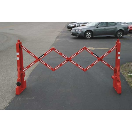 Zoro Select Barricade, Polyethylene, Engineer, 43 in Height, 90 in Length, 15 lb, Red 2770-00001
