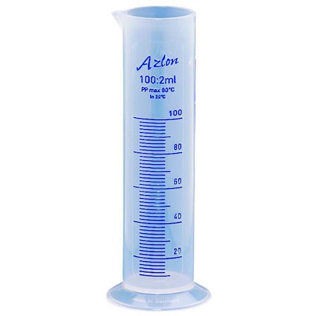 Dynalon Graduated Cylinder, 100mL, PP, Natural, PK5 537835-0100