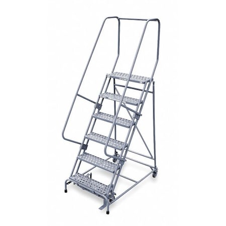 COTTERMAN 90 in H Steel Rolling Ladder, 6 Steps, 450 lb Load Capacity 1506R2630A3E10B4W4C1P6