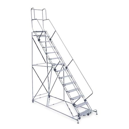 COTTERMAN 182 in H Steel Rolling Ladder, 14 Steps, 800 lb Load Capacity 2614R2642A1E12B4W5C1P3