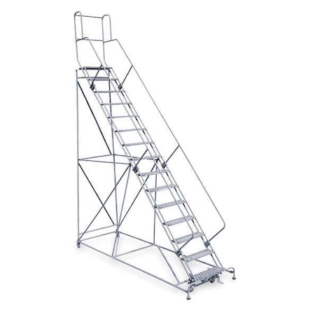 COTTERMAN 192 in H Steel Rolling Ladder, 15 Steps, 800 lb Load Capacity 2615R2642A1E24B4W5C1P3