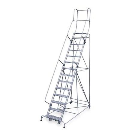 Cotterman 182 in H Steel Rolling Ladder, 14 Steps, 450 lb Load Capacity 1514R2642A6E20B4C1P3