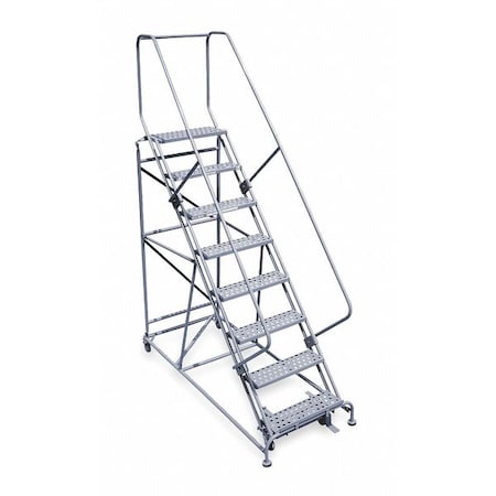 Cotterman 110 in H Steel Rolling Ladder, 8 Steps, 800 lb Load Capacity 2608R2632A6E24B4W5C1P6