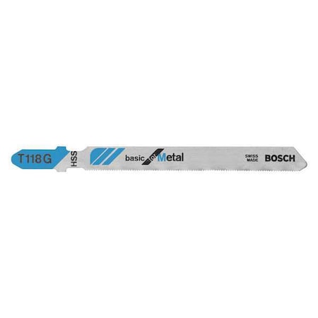 Bosch Jigsaw Blade, T-Shank, 3-5/8 In. L, PK5 T118G