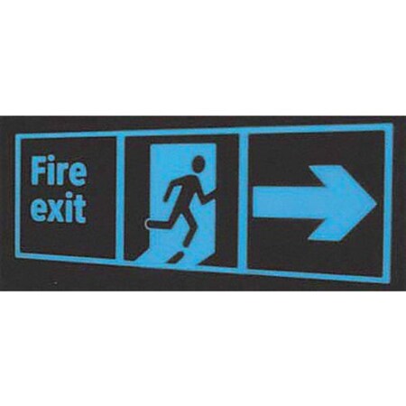 Electromark Fire Exit Sign, 8 in Height, 8 in Width, Polyester, English Y453460