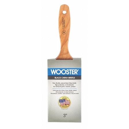 Wooster 3" Varnish Soft, Black China Bristle, Paint Brush, Sealed Maple Wood Handle Z1104-3