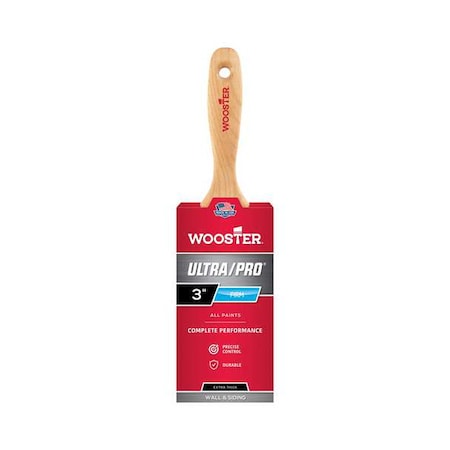 Wooster 3" Wall Firm, Nylon/Polyester Bristle, Paint Brush, Wood Handle 4173-3