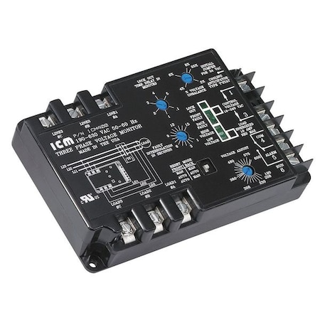 Icm Line Voltage Monitor, Manual or Automatic Reset, - Contact Rating (Amps), 190-630 Volts ICM400