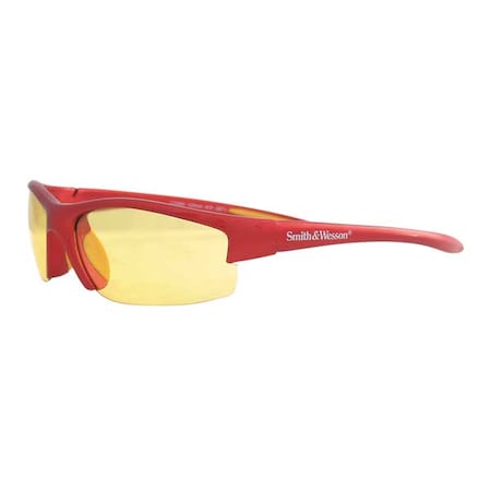 Smith & Wesson Equalizer, Safety Glasses, Anti-Scratch, Amber Lens, Red Frame, Half-Frame 21299
