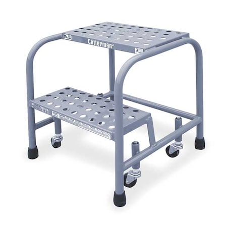 Cotterman 20 in H Aluminum Rolling Step, 2 Steps, 350 lb Load Capacity A2N2626A3B3C50P1