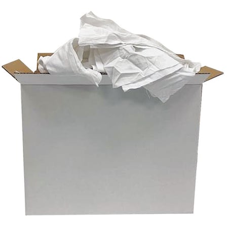 Zoro Select Coton Sheeting Rags 25 lb. Varies Sizes, White 3U586