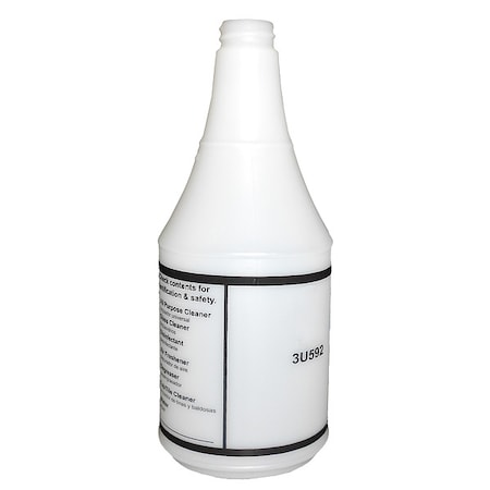 Zoro Select 32 oz. Container Capacity, White, Plastic Preprinted Bottle 130430