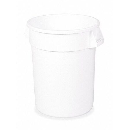 Rubbermaid Commercial 32 gal. Round Trash Can, White, None, LLDPE FG263200WHT