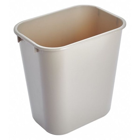 Rubbermaid Commercial Deskside 3 gal Rectangular Indoor Plastic Can, Beige, None, Plastic, 8 1/4 in FG295500BEIG
