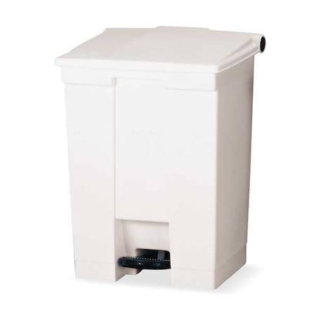 Rubbermaid Commercial Step-On Containers 12 gal Rectangular Step-On Can, White, Foot Pedal, Plastic, 15 3/4 in FG614400WHT