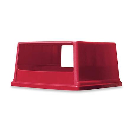 Rubbermaid Commercial Glutton(R) 56 gal Trash Can Top, Canopy Red, Resin, 2 Openings 23 in W/Dia FG256V00RED