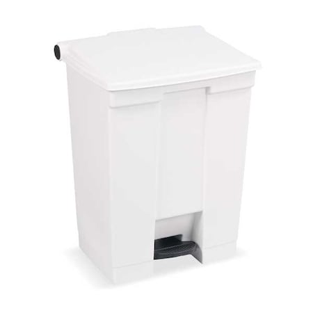 Rubbermaid Commercial Step-On Containers 18 gal Rectangular Step-On Can, White, Foot Pedal, Plastic, 16 1/8 in FG614500WHT