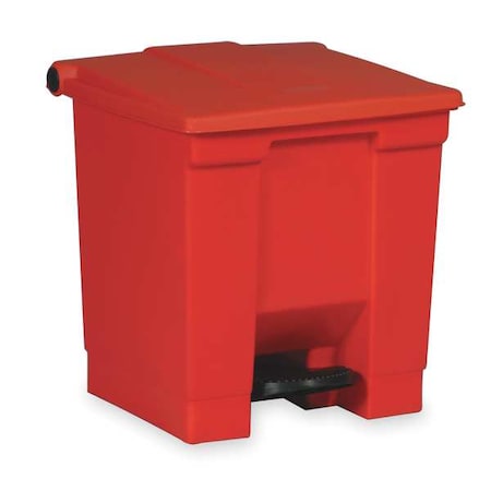 Rubbermaid Commercial Legacy Step On Container 8 gal Rectangular Step-On Can, Red, Foot Pedal, Plastic, 15 3/4 in FG614300RED