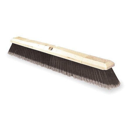 Tough Guy 24 in Sweep Face Push Broom Head, Soft/Stiff Combination, Natural, Synthetic, Black 3U776