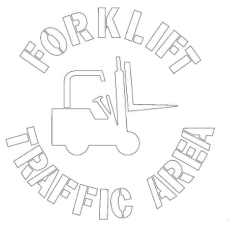 Electromark Stencil, Fork Lift Traffic Area, 24 in Character Height, Polyethylene, Clear Y605018