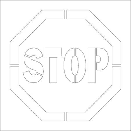 Electromark Stencil, Stop, 26 in Character Height, Polyethylene, Clear Y605020