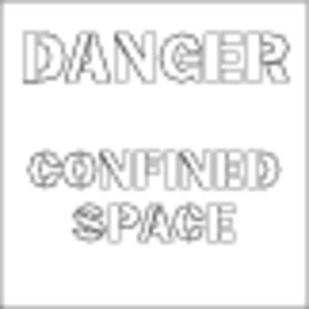 Electromark Stencil, Danger Confined Space, 3 in Character Height, Polyethylene, Clear Y623757
