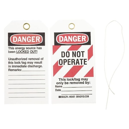 Brady Danger Tag, 5-3/4 x 3 In, Cardstock, PK25, 65451 65451