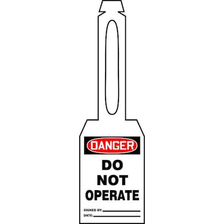 Accuform Danger Tag, General Safety, 5 1/4 in H x 3 1/4 in W, White, Rectangle, 25 PK TAL350