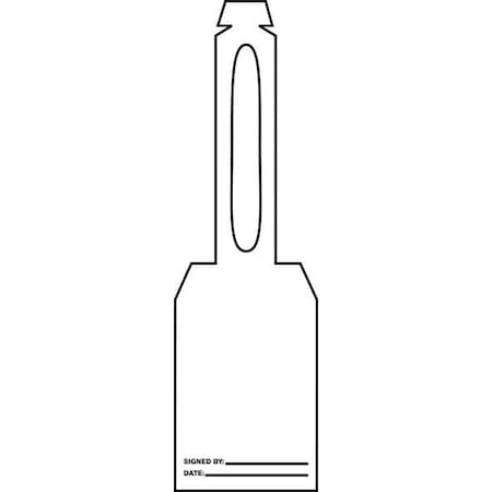 Accuform Tag, Safety, Plastic, 11 1/4 in H x 3 1/4 in W, White, Rectangle, 25 PK TAL370
