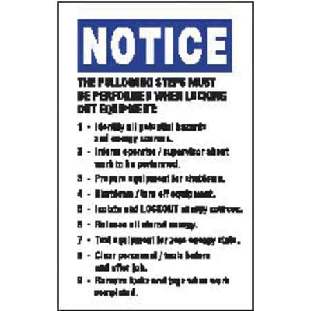 Panduit Lockout Label, 5 In. H, 3-1/2 In. W, PK5 PVS0503N458Y