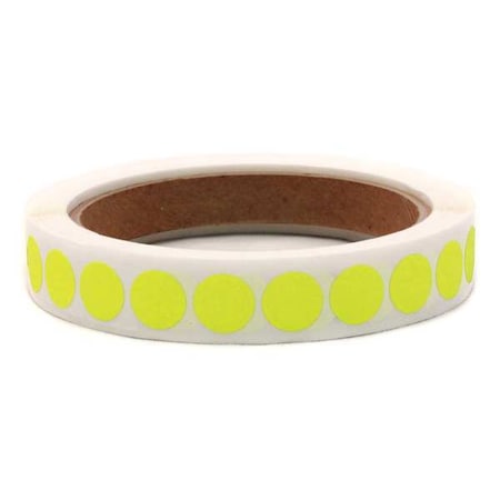 Zoro Select Blank Dot Label Yellow 1/2"W, Pk1000 3VCL9