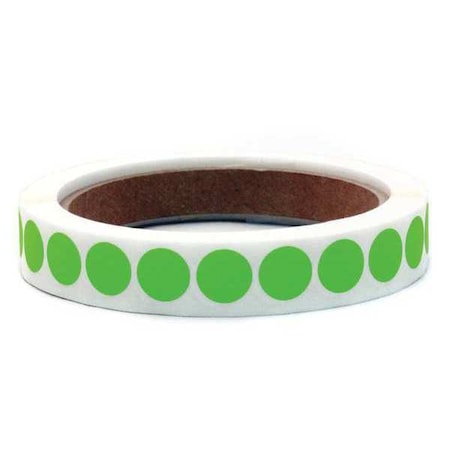Zoro Select Blank Dot Label Green 1/2"W, Pk1000 3VCL5
