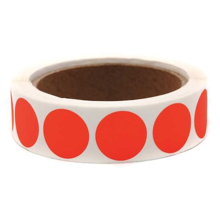 Zoro Select Blank Dot Label Red 1"W, Pk1000 3VCN9