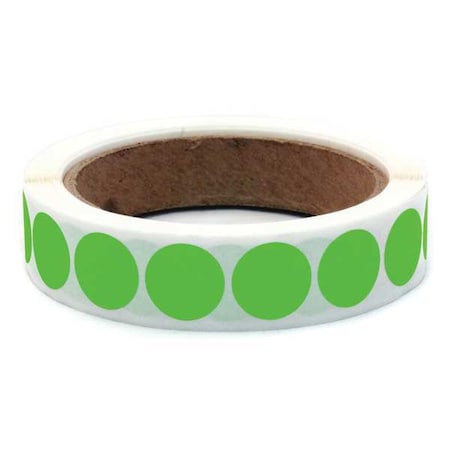 Zoro Select Blank Dot Label Green 3/4"W, Pk1000 3VCN1