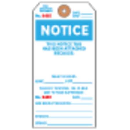 Electromark Notice Tag, Notice, Cardstock, 2 7/8 in Width, 5 3/4 in Height, , 100 PK Y602698