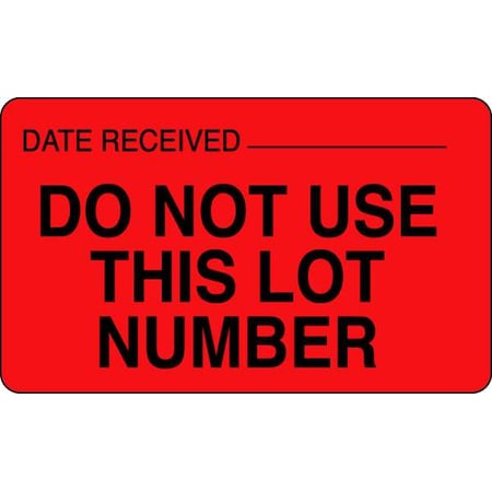 Roll Products Label, 1-1/2 In. H, 2-1/2 In. W, PK1000, 141454 141454